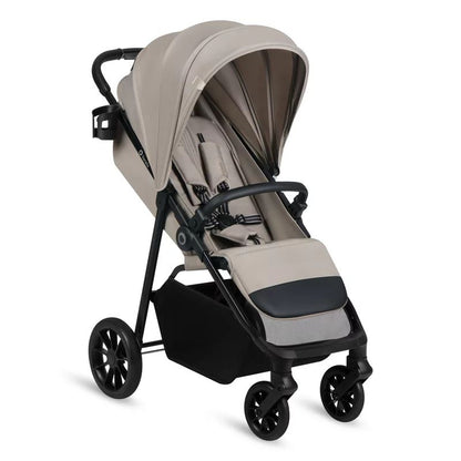 Carucior sport, Lionelo, Emerald, Pliere cu o mana, Copertina XXL UPF50+, Spatar reglabil, Suspensie completa, Roti EVA, 6- 48 luni, Pana la 22 kg, Bej