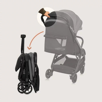 Carucior sport, Lionelo, Julie Air, Greutate redusa - 7.5 kg, Sustine 22 kg, 6 luni+, Capotina impermeabila, Protectie SPF 50+, Include suport sticla, Pliere compacta pentru calatorii, Conform cu EN1888-1 si EN1888-2, Gri