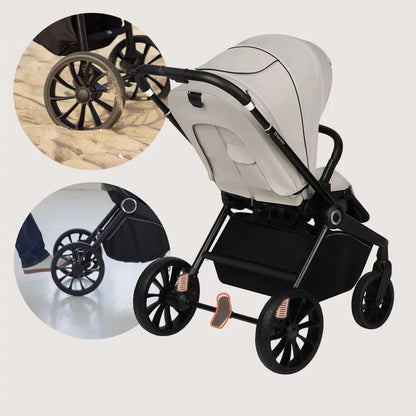 Carucior sport, Lionelo, Mika Plus, Cadru din aluminiu, Copertina XXL, Spatar reglabil in 3 pozitii, Cu accesorii, Pana la 22 kg, 6-48 luni; EN1888-1, EN1888-2 EN1466, Bej