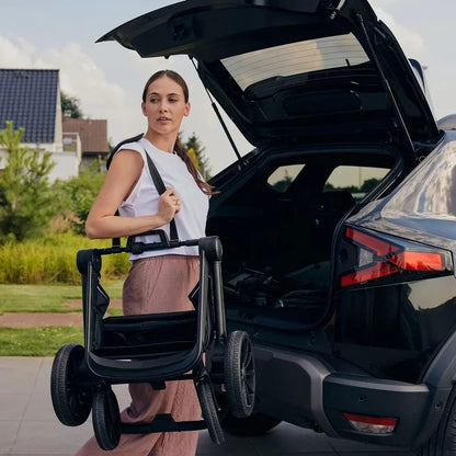 Carucior sport, Lionelo, Mika Plus, Cadru din aluminiu, Copertina XXL, Spatar reglabil in 3 pozitii, Cu accesorii, Pana la 22 kg, 6-48 luni; EN1888-1, EN1888-2 EN1466, Mocha Mousse