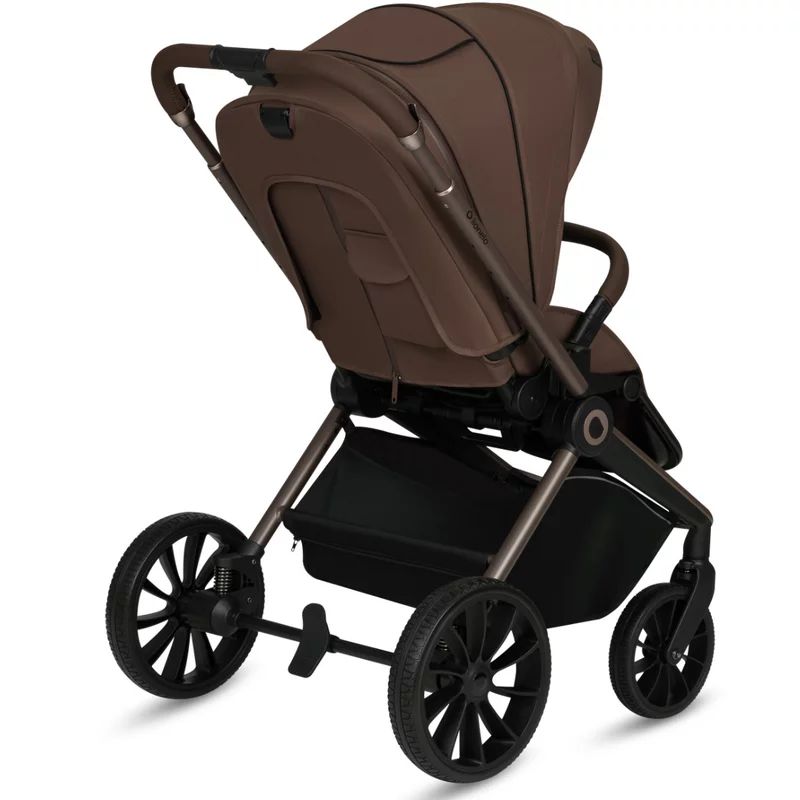Carucior sport, Lionelo, Mika Plus, Cadru din aluminiu, Copertina XXL, Spatar reglabil in 3 pozitii, Cu accesorii, Pana la 22 kg, 6-48 luni; EN1888-1, EN1888-2 EN1466, Mocha Mousse
