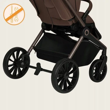 Carucior sport, Lionelo, Mika Plus, Cadru din aluminiu, Copertina XXL, Spatar reglabil in 3 pozitii, Cu accesorii, Pana la 22 kg, 6-48 luni; EN1888-1, EN1888-2 EN1466, Mocha Mousse