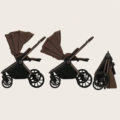 Carucior sport, Lionelo, Mika Plus, Cadru din aluminiu, Copertina XXL, Spatar reglabil in 3 pozitii, Cu accesorii, Pana la 22 kg, 6-48 luni; EN1888-1, EN1888-2 EN1466, Mocha Mousse
