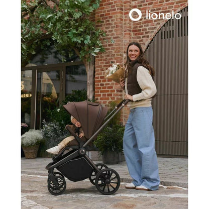 Carucior sport, Lionelo, Mika Plus, Cadru din aluminiu, Copertina XXL, Spatar reglabil in 3 pozitii, Cu accesorii, Pana la 22 kg, 6-48 luni; EN1888-1, EN1888-2 EN1466, Mocha Mousse