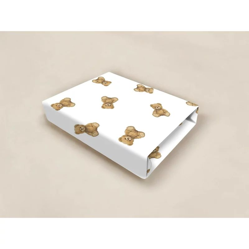 Cearceaf cu elastic, Qmini, Pentru patut co-sleeper, Aurora, Dimensiune 76 x 43 cm, Din bumbac certificat Oeko Tex Standard 100, Teddy Toys
