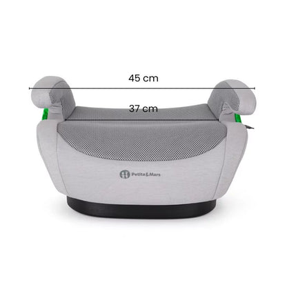 Inaltator auto, Petite&Mars, Optimus Pro, I-size, 125- 150 cm, 22-36 kg, Cu isofix, Forma ergonomica, Husa detasabila, Bej