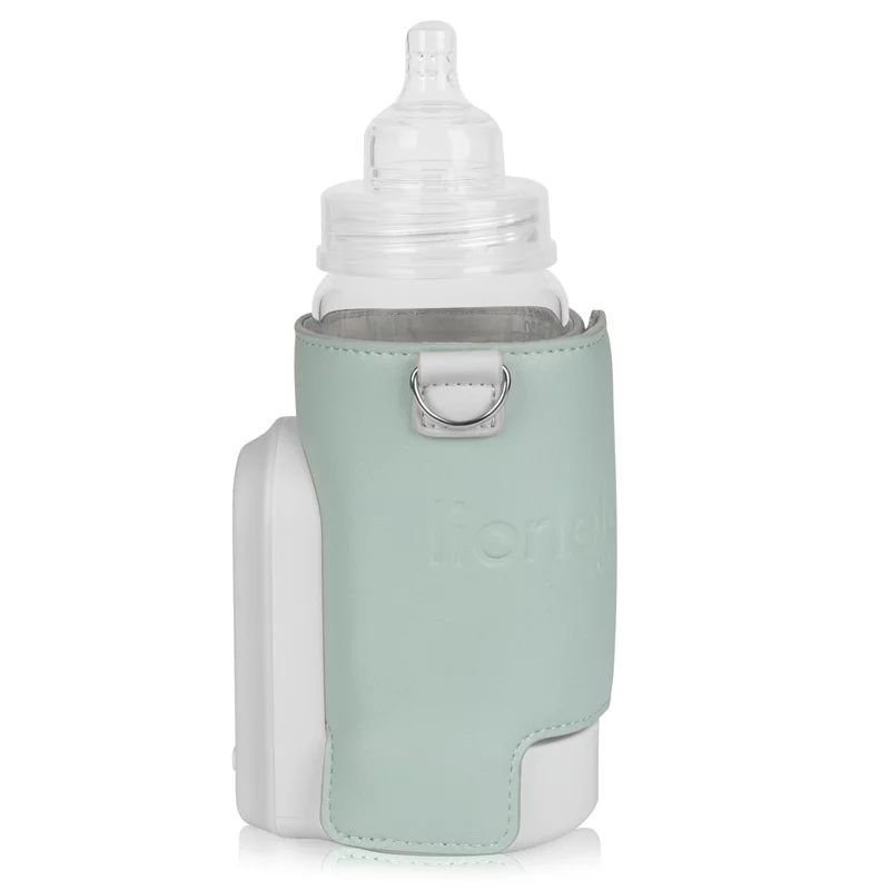 Incalzitor biberoane, Lionelo, ThermUp Go Evo, Portabil, Cu 5 niveluri de incalzire, Cu buton Safety Control, Mentinere caldura pana la 9h, Incarcare USB, Verde