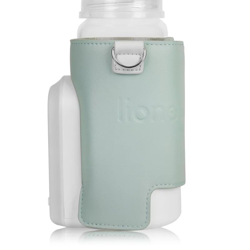Incalzitor biberoane, Lionelo, ThermUp Go Evo, Portabil, Cu 5 niveluri de incalzire, Cu buton Safety Control, Mentinere caldura pana la 9h, Incarcare USB, Verde