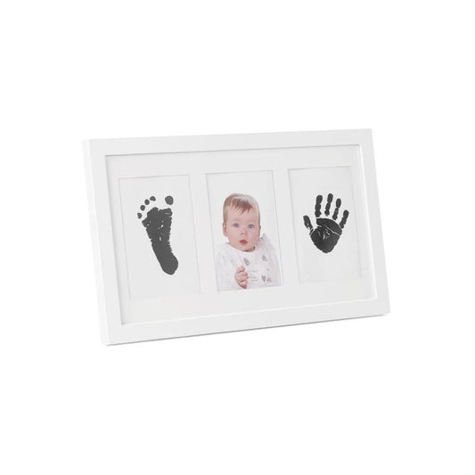Kit rama foto tripla, Jane, Cu cerneala pentru manuta si piciorus, Non-toxic, White