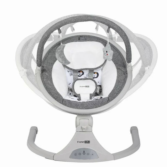 Leagan balansoar, FreeOn, Elite, Cu 12 melodii, 5 viteze de balansare si 3 pozitii de reglare a spatarului, Grey