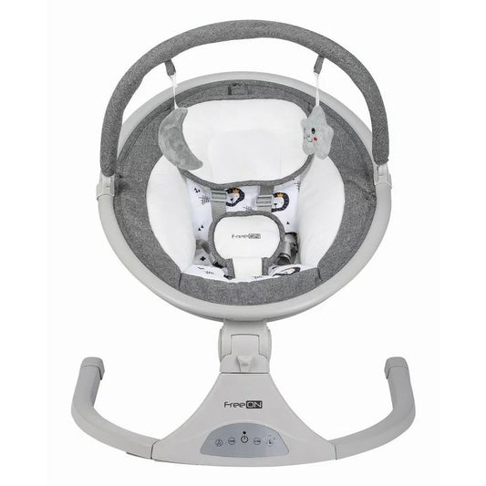 Leagan balansoar, FreeOn, Elite, Cu 12 melodii, 5 viteze de balansare si 3 pozitii de reglare a spatarului, Grey