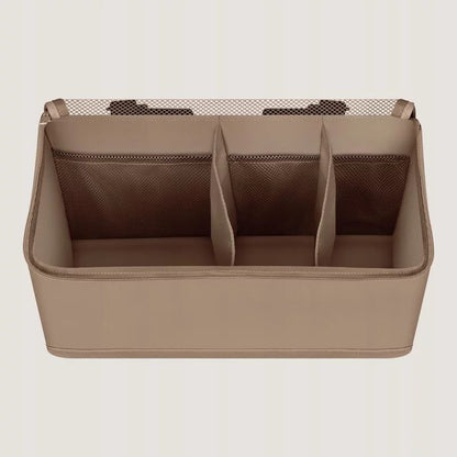 Organizator multifunctional, Lionelo, Sidepocket M, 43x15x23 cm, 3 compartimente, Universal, Constructie ranforsata, Bej