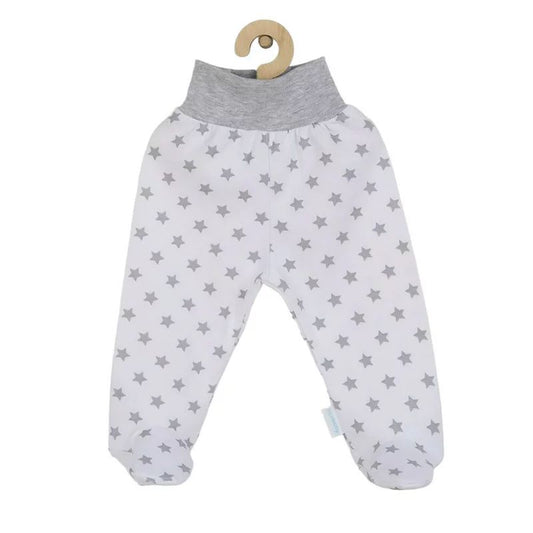 Pantalonasi, New Baby, Cu botosei, Marime 56, Din bumbac 100%, Classic II Grey with stars