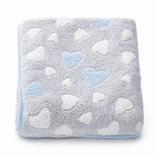 Paturica bebe, New Baby, 80x90 cm, Pufoasa, Blue Heart