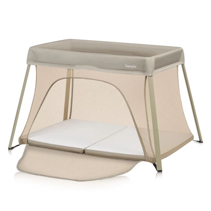 Patut multifunctional, Lionelo, Alice, 3 in 1, Material rezistent Oxford 300D, Cu iesire laterala, 0 luni+, 104×70×74 cm, Bej