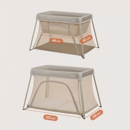 Patut multifunctional, Lionelo, Alice, 3 in 1, Material rezistent Oxford 300D, Cu iesire laterala, 0 luni+, 104×70×74 cm, Bej