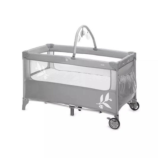 Patut pliant, Jane, Duo Level, Cu roti, Cu arcada cu jucarii, Geanta de transport, Cu doua nivele, Conform standardelor europene EN 716-1:2017+AC:2019EN 16890:2017 + A1:2021, Mist