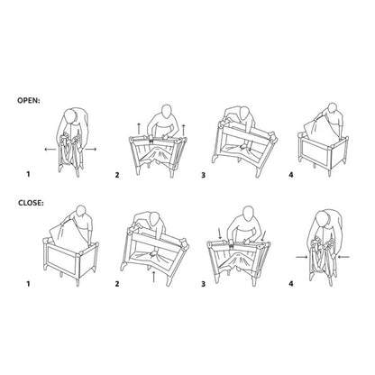 Patut pliant, Lionelo, Amelie, Cu intrare laterala, 100.5×70.5 cm, Include salteluta, roti, geanta pentru transport, Constructie usoara- 7 kg, Cadru stabil din otel, Bej