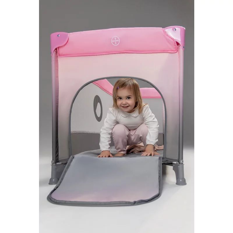 Patut pliant, Lionelo, Stefi, Cu un nivel, Cu intrare laterala cu fermoar, 2 roti, 120x60 cm, Conform cu standardul european de securitate EN 716, Albastru