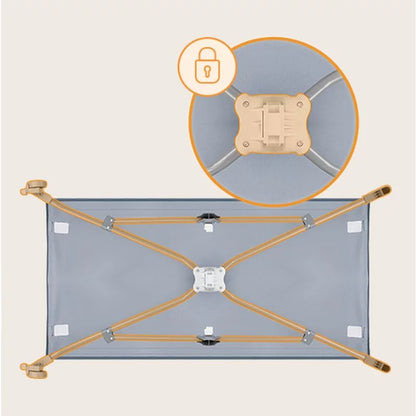 Patut pliant, Lionelo, Stefi, Cu un nivel, Cu intrare laterala cu fermoar, 2 roti, 120x60 cm, Conform cu standardul european de securitate EN 716, Albastru