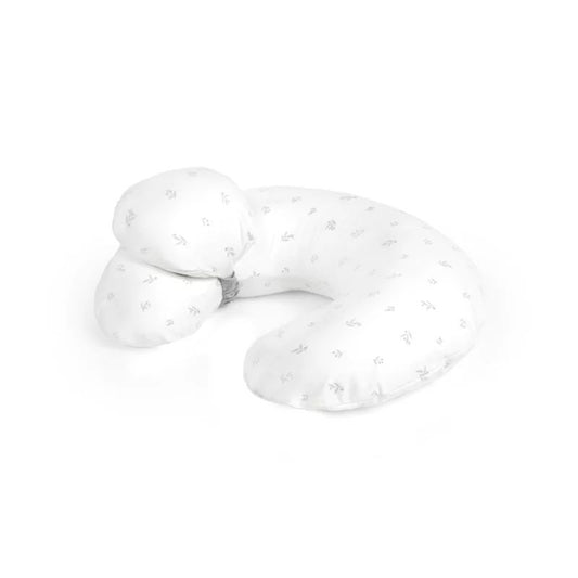 Perna pentru alaptare, Jane, Ergonomica, Cu husa detasabila, lavabila si pernuta suplimentara, Umpluta cu bilute din poliester, Mist