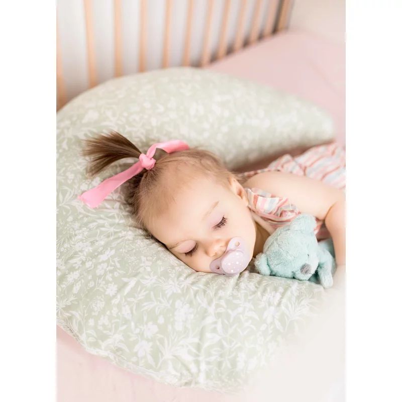 Perna pentru alaptat, Ceba Baby, Husa detasabila din bumbac, Cu puf siliconizat, 150x60x37 cm, Oeko-Tex Standard 100, Basic Hoya