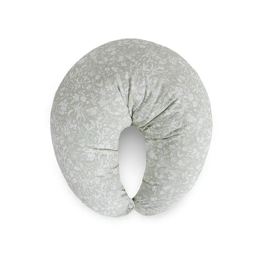 Perna pentru alaptat, Ceba Baby, Husa detasabila din bumbac, Cu puf siliconizat, 150x60x37 cm, Oeko-Tex Standard 100, Basic Wildflowers