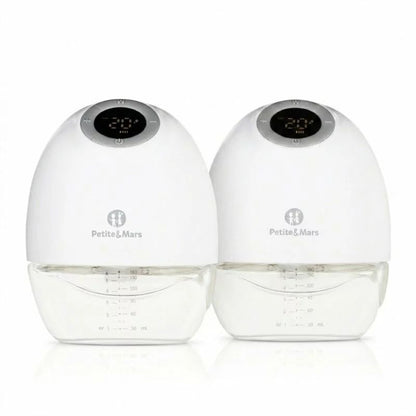 Pompa de san, Petite&Mars, Gaia Duo, Portabila, Cu 3 moduri, Panou control, Autonomie pana la 2.5 h, 9 functii de masaj, Silentioasa- 55db, Capacitate 180 ml, Alb