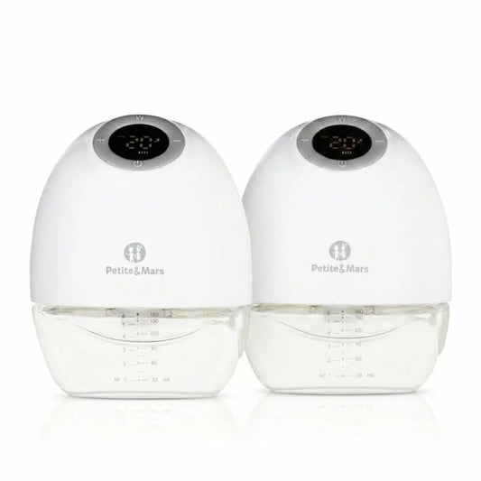 Pompa de san, Petite&Mars, Gaia Duo, Portabila, Cu 3 moduri, Panou control, Autonomie pana la 2.5 h, 9 functii de masaj, Silentioasa- 55db, Capacitate 180 ml, Alb