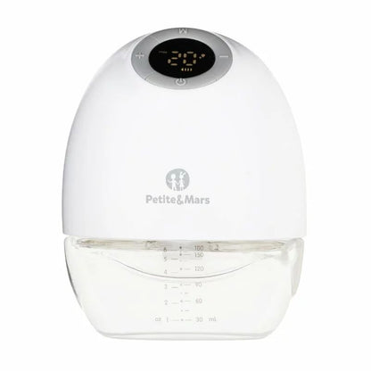 Pompa de san, Petite&Mars, Gaia Duo, Portabila, Cu 3 moduri, Panou control, Autonomie pana la 2.5 h, 9 functii de masaj, Silentioasa- 55db, Capacitate 180 ml, Alb