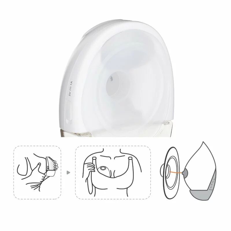 Pompa de san, Petite&Mars, Gaia Duo, Portabila, Cu 3 moduri, Panou control, Autonomie pana la 2.5 h, 9 functii de masaj, Silentioasa- 55db, Capacitate 180 ml, Alb
