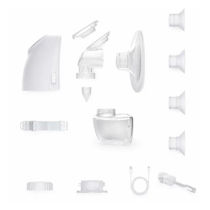 Pompa de san, Petite&Mars, Gaia Duo, Portabila, Cu 3 moduri, Panou control, Autonomie pana la 2.5 h, 9 functii de masaj, Silentioasa- 55db, Capacitate 180 ml, Alb