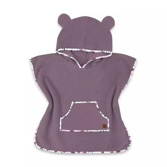 Poncho baie, Qmini, Cu gluga, buzunar si urechi, Materiale certificate Oeko Tex Standard 100, 1 - 4 ani, Heather