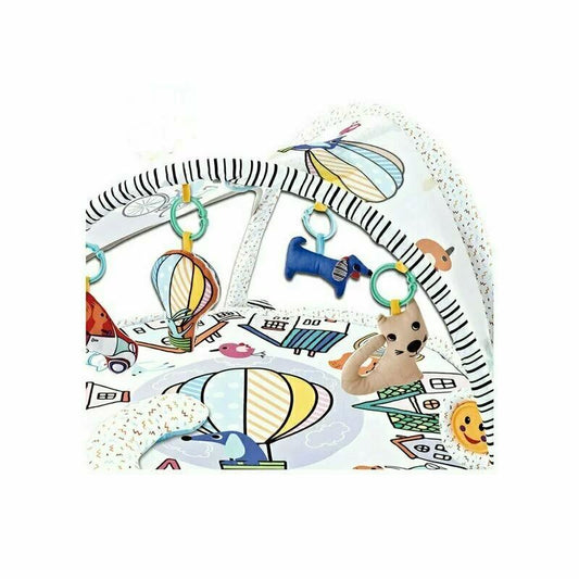 Qmini - Salteluta interactiva Abby . Cu muzica. 20 bile. 6 jucarii . Pentru activitati educationale. din Poliester. 85x85 cm. Multicolor. Resigilat