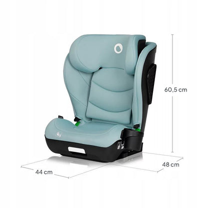 Scaun auto i-Size, Lionelo, Neal, Spatar reglabil in 4 pozitii, Tetiera in 10 pozitii, Suport sticla inclus, 15-36 Kg, 100-150 cm, Cu Isofix, Conform ECE R129, Verde Turquoise