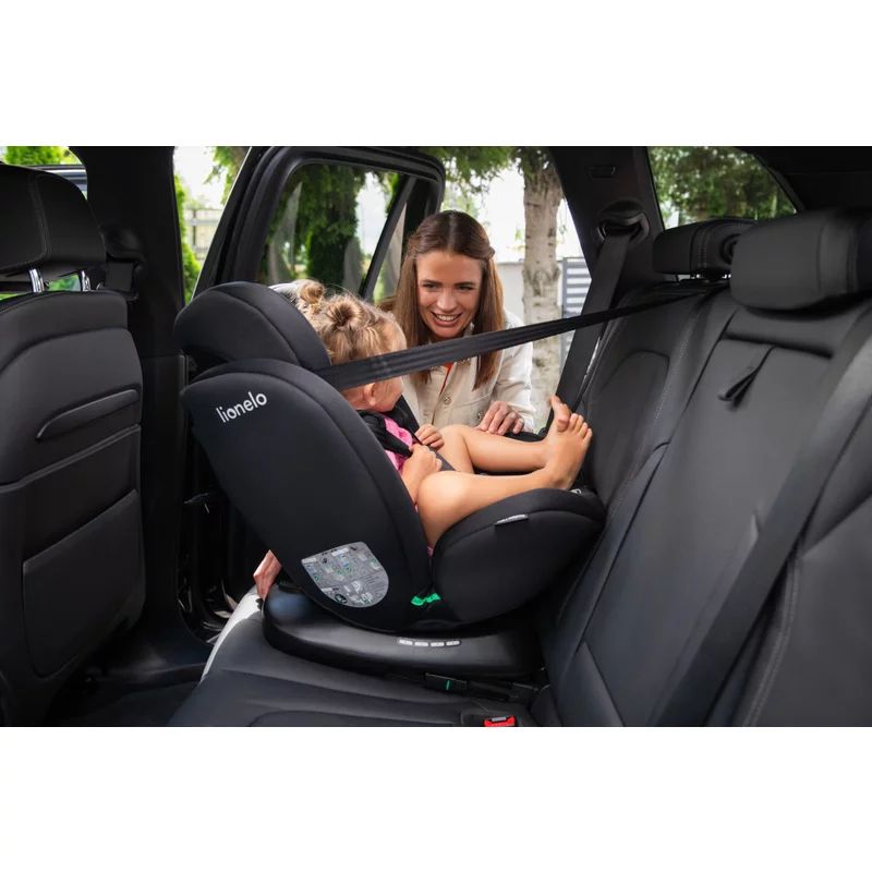 Scaun auto, Lionelo, Bastiaan i-Size, 4 in 1, Protectie laterala, Cu spatar inclinabil in 4 pozitii, Cu tetiera reglabila in 7 pozitii, Rotire 360 grade, Top Tether, 0-36 Kg, 40-150 cm, Cu Isofix, Conform cu ECE R129/03, Albastru Indigo