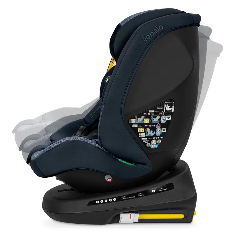 Scaun auto, Lionelo, Bastiaan Plus i-Size, 4 in 1, Protectie laterala, Cu spatar inclinabil in 6 pozitii, Cu tetiera reglabila in 12 pozitii, Rotire 360 grade, Top Tether, 0-36 Kg, 40-150 cm, Cu Isofix, Conform cu R129/04, Navy Blue