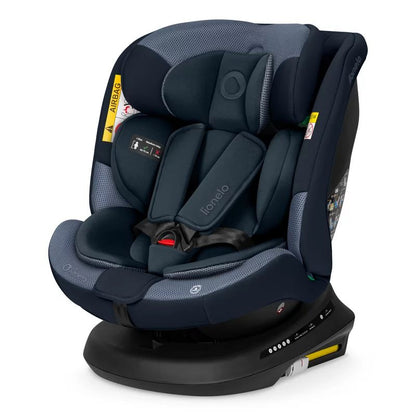 Scaun auto, Lionelo, Bastiaan Plus i-Size, 4 in 1, Protectie laterala, Cu spatar inclinabil in 6 pozitii, Cu tetiera reglabila in 12 pozitii, Rotire 360 grade, Top Tether, 0-36 Kg, 40-150 cm, Cu Isofix, Conform cu R129/04, Navy Blue