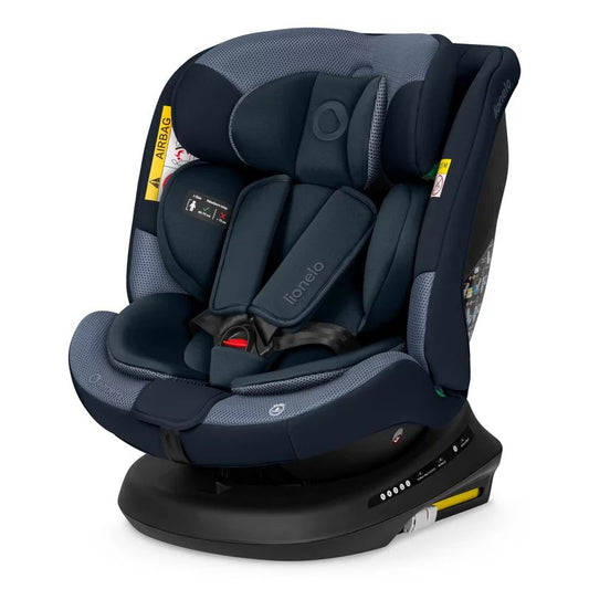 Scaun auto, Lionelo, Bastiaan Plus i-Size, 4 in 1, Protectie laterala, Cu spatar inclinabil in 6 pozitii, Cu tetiera reglabila in 12 pozitii, Rotire 360 grade, Top Tether, 0-36 Kg, 40-150 cm, Cu Isofix, Conform cu R129/04, Navy Blue