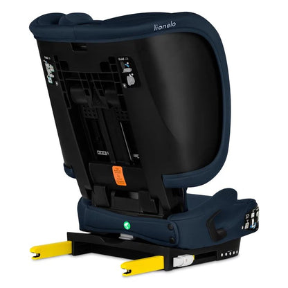 Scaun auto pliabil, Lionelo, Orin, i-Size, 100-150 cm, Tetiera reglabila in 14 pozitii, Spatar in 4 pozitii, Isofix+Top Tether, Sezut ergonomic, Husa transport, Suport sticla, Albastru