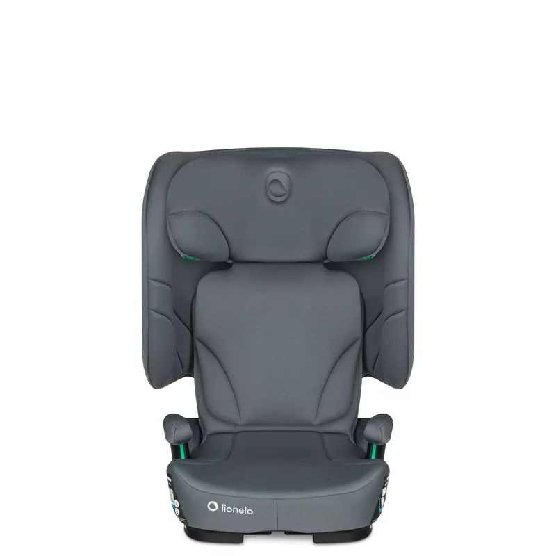 Scaun auto pliabil, Lionelo, Orin, i-Size, 100-150 cm, Tetiera reglabila in 14 pozitii, Spatar in 4 pozitii, Isofix+Top Tether, Sezut ergonomic, Husa transport, Suport sticla, Gri Grafit