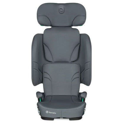 Scaun auto pliabil, Lionelo, Orin, i-Size, 100-150 cm, Tetiera reglabila in 14 pozitii, Spatar in 4 pozitii, Isofix+Top Tether, Sezut ergonomic, Husa transport, Suport sticla, Gri Grafit