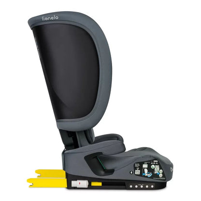 Scaun auto pliabil, Lionelo, Orin, i-Size, 100-150 cm, Tetiera reglabila in 14 pozitii, Spatar in 4 pozitii, Isofix+Top Tether, Sezut ergonomic, Husa transport, Suport sticla, Gri Grafit