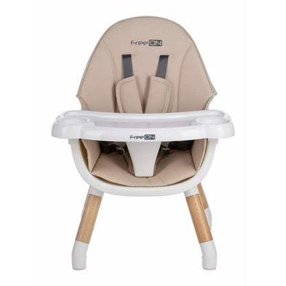 Scaun de masa, FreeON, Eos, 3 in 1, Multifunctional, Cu tavita reglabila si detasabila, Conform cu standardul european de securitate EN 14988:2017+A1:2020, Beige