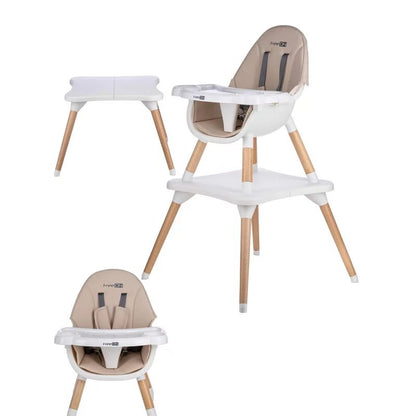 Scaun de masa, FreeON, Eos, 3 in 1, Multifunctional, Cu tavita reglabila si detasabila, Conform cu standardul european de securitate EN 14988:2017+A1:2020, Beige