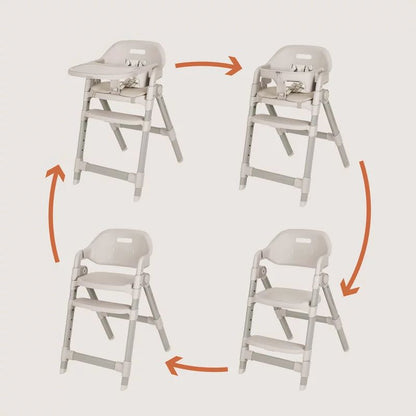 Scaun de masa, Lionelo, Matt, 3 in 1, Pliabil, Cu tava detasabila, Cu centuri de siguranta in 5 puncte, Suport pentru picioare si sezut reglabile, Pana la 110 kg, 6 luni – adult, Bej