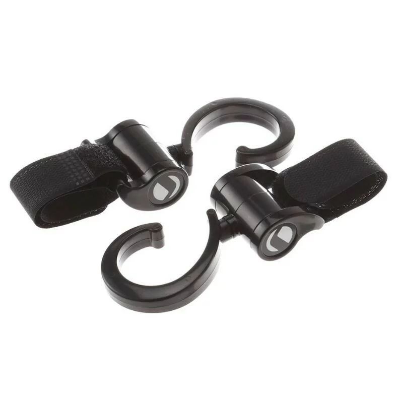Set 2 carlige auto pentru carucior, Jane, Fixare pe cadru, multifunctionale, Negru