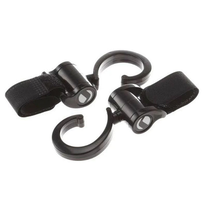 Set 2 carlige auto pentru carucior, Jane, Fixare pe cadru, multifunctionale, Negru
