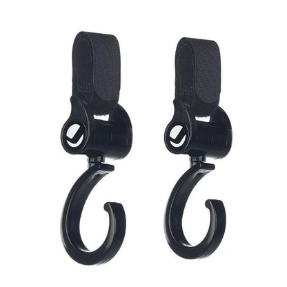 Set 2 carlige auto pentru carucior, Jane, Fixare pe cadru, multifunctionale, Negru