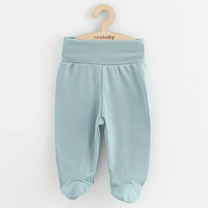 Set 3 piese, New Baby, Classic II, Include 3 perechi de pantalonasi cu botosei, Marime 56, Din bumbac 100%, Blue
